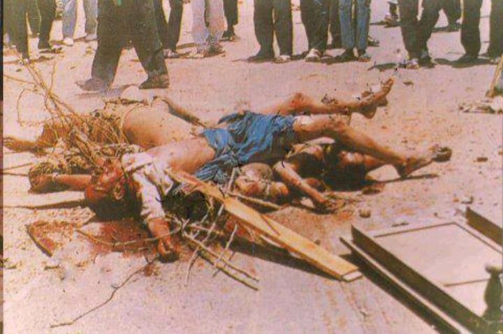 صورة لمجموعة من البيظان تحرق في السنغال عام 1989