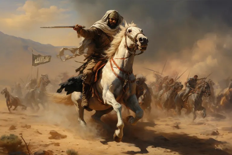 غزوة بدر كانت لها نتائج مصيرية في تاريخ الإسلام (صورة بالذكاء الاصطناعي ـ الجزيرة/ميدجورني)