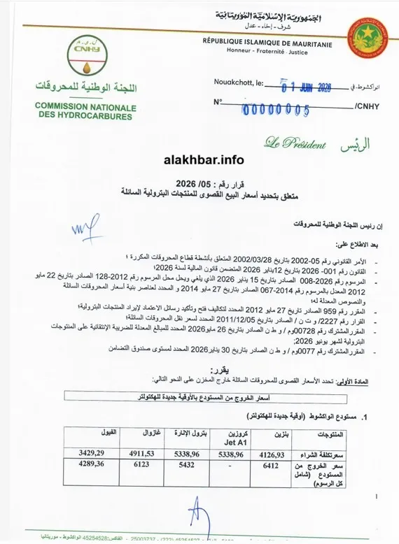 موريتانيا تقر رابع زيادة في أسعار المحروقات خلال نحو 3 أشهر